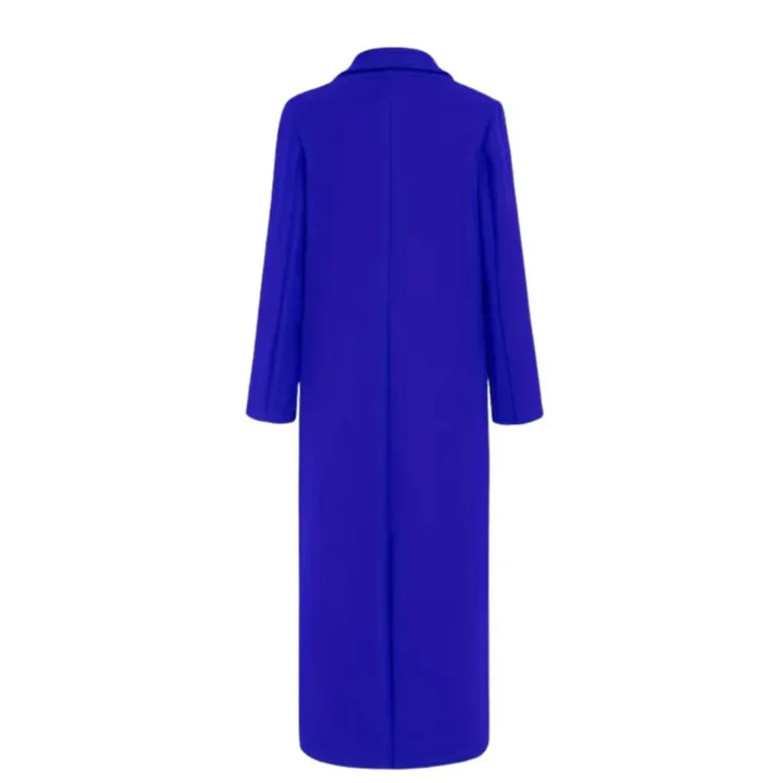 Longline Double-Breasted Winter Coat With Notched Lapel