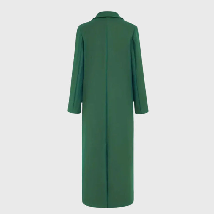 Longline Double-Breasted Winter Coat With Notched Lapel