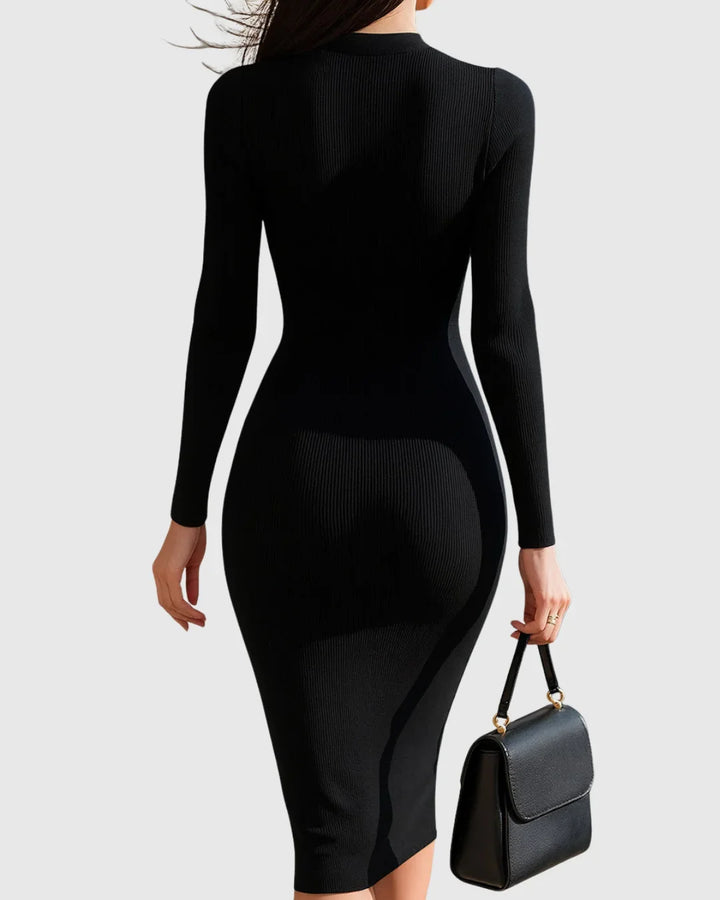 Zip-Front Ribbed Knit Top