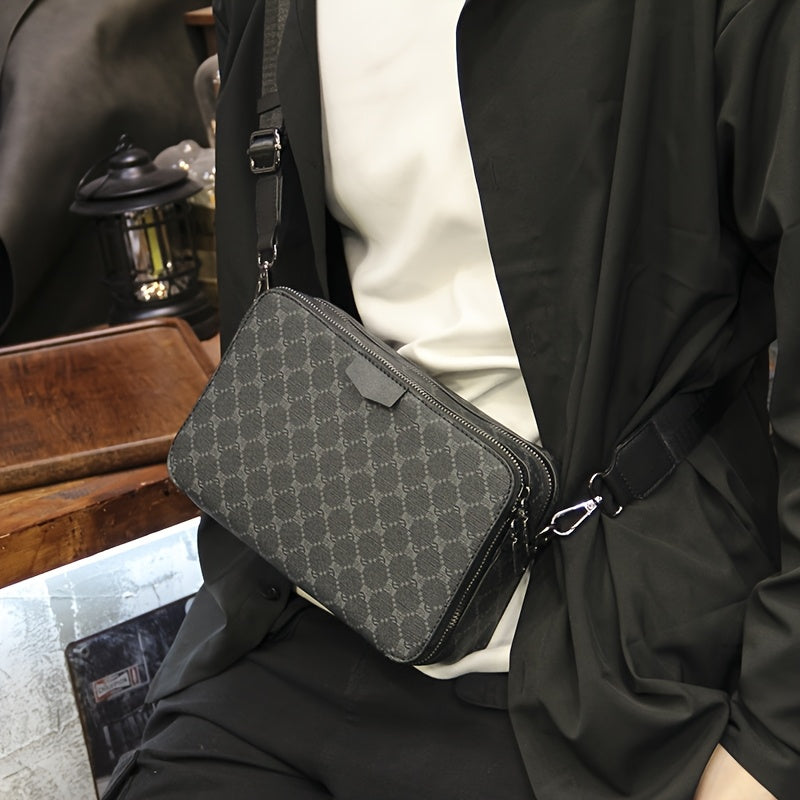 Men's Crossbody Bag | Streetstyle | Check Design | Black