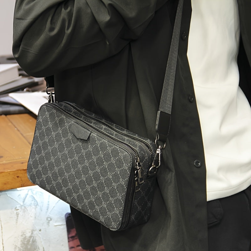Men's Crossbody Bag | Streetstyle | Check Design | Black